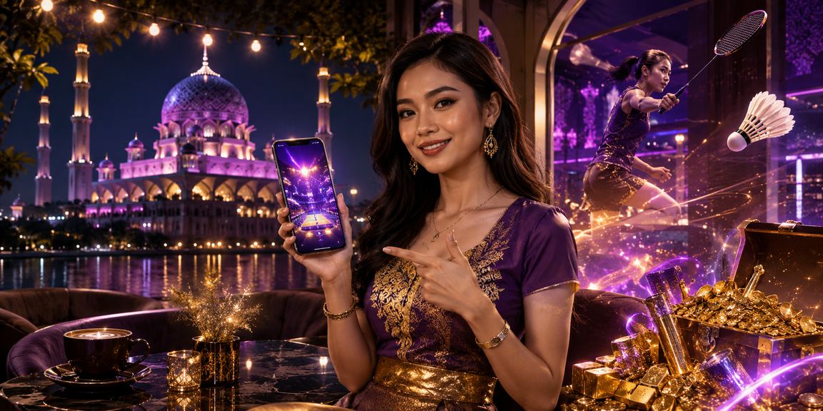 Pengguna menyemak bonus kasino melalui telefon pintar di Putrajaya